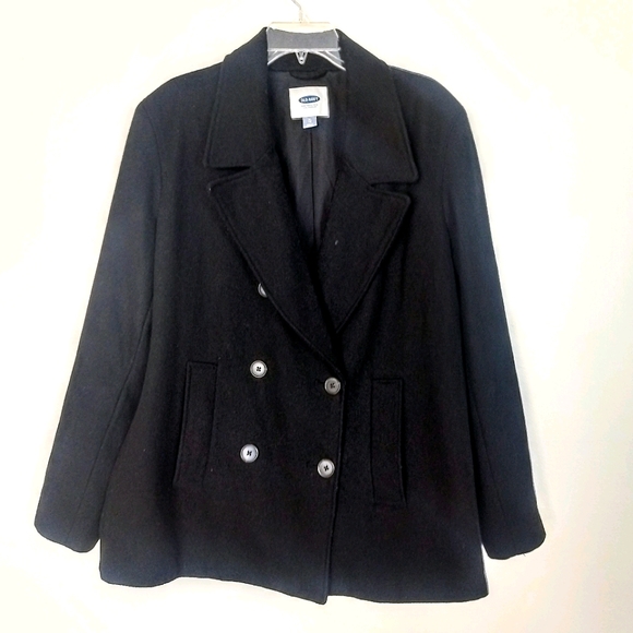Old Navy Jackets & Blazers - EUC Old Navy Black Wool Blend Pea Coat